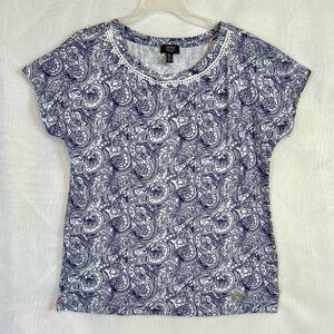 Jones New York Short Sleeve Cotton Knit Top / Large